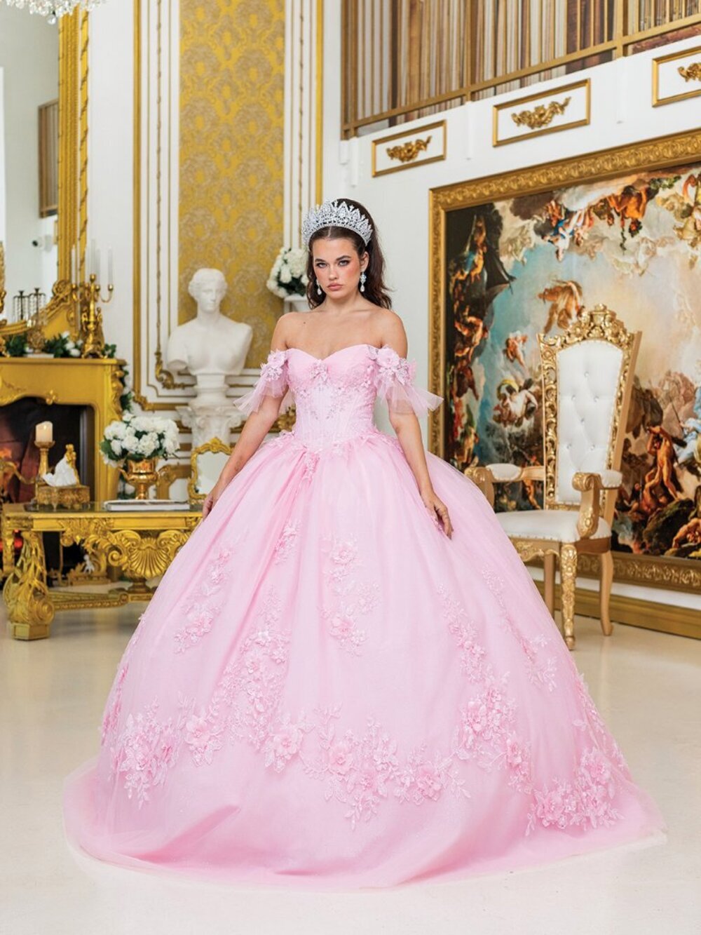NEW PINK Evening Gown Floor Length Formal Elegant Stunning 1944